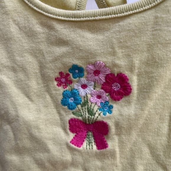 Gymboree 12-18M Lime Green Short Sleeve Blouse/Top with Flowers - Picture 2 of 4